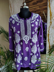 Rayon Chikankari Short Kurti