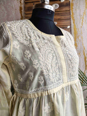 Cotton Chikankari Short Top