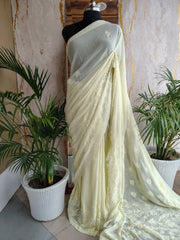 Viscose Georgette Saree Palla Border work