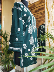 Rayon Chikankari Short Kurti