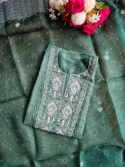 Organza Un-Stitched Kurta Dupatta set