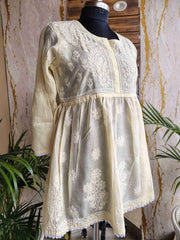 Cotton Chikankari Short Top