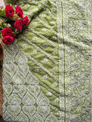 Beautiful Handcrafted Chikankari Georgette Saree Embellished With Pearls, Cutdana, sequins
