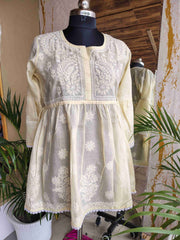 Cotton Chikankari Short Top