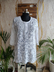 Georgette Short Kurti white