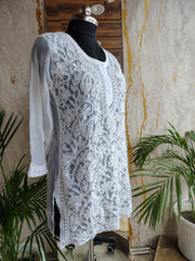 Georgette Short Kurti white