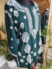Rayon Chikankari Short Kurti