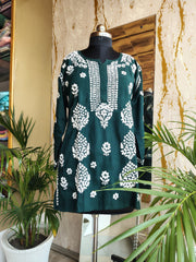 Rayon Chikankari Short Kurti