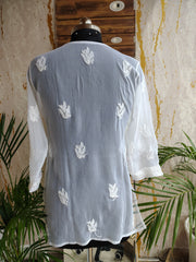 Georgette Short Kurti white