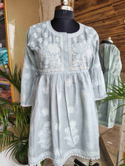 Cotton Chikankari Short Top