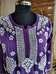 Rayon Chikankari Short Kurti