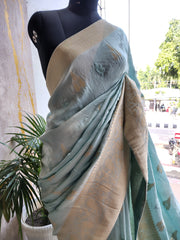 Chanderi Silk Border Chikankari Saree