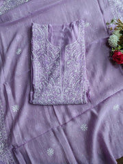 Mulchanderi Un-Stitched Kurta Dupatta set