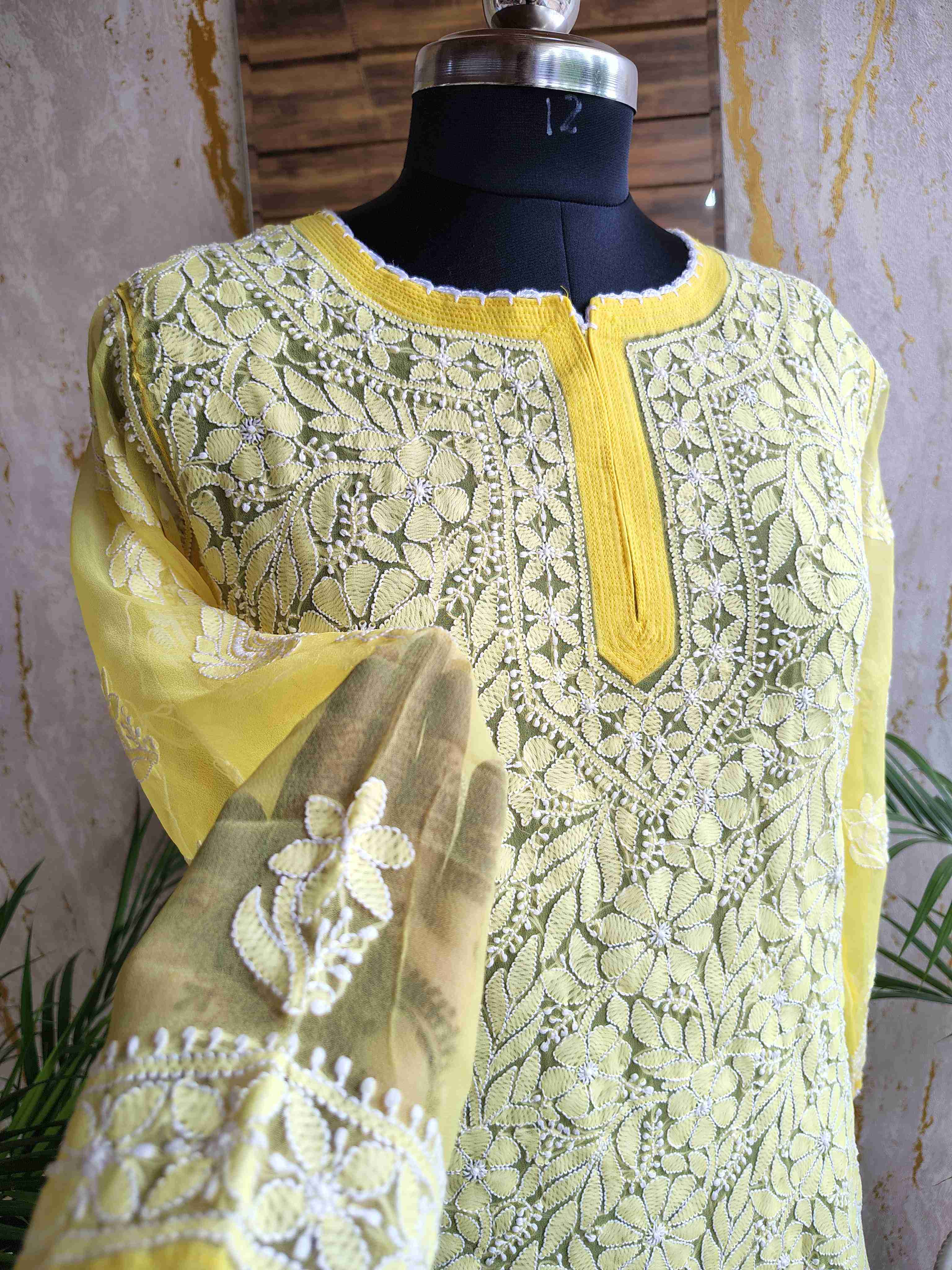 Chiffon Short Kurti Front Full Jaal