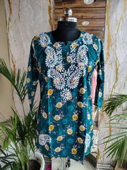 Printed Chikankari Short kurti