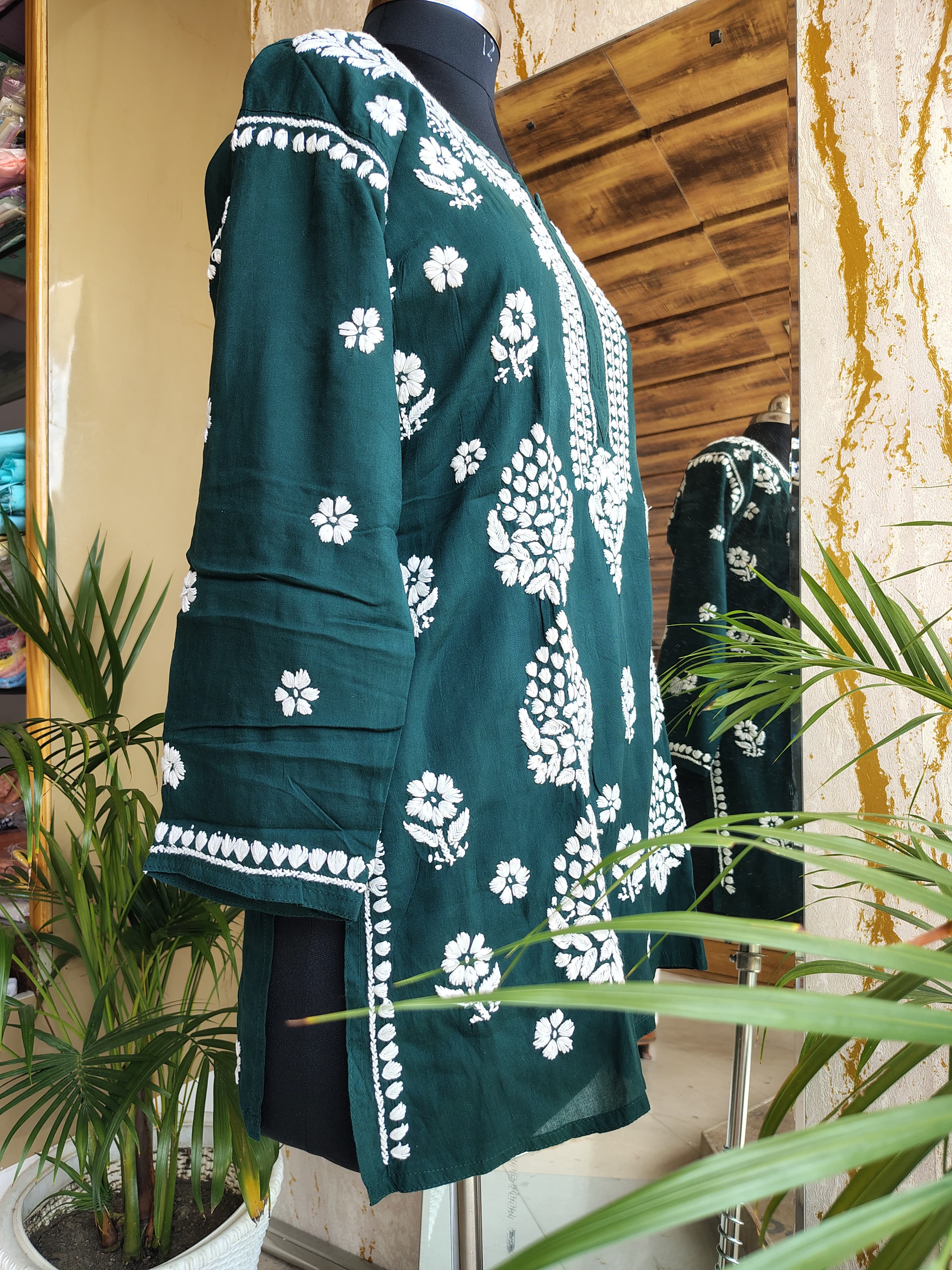 Rayon Chikankari Short Kurti