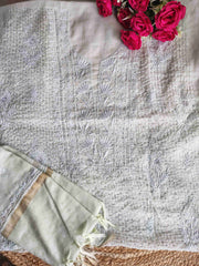 Mulchanderi Un-Stitched Chikankari kurta Dupatta Set