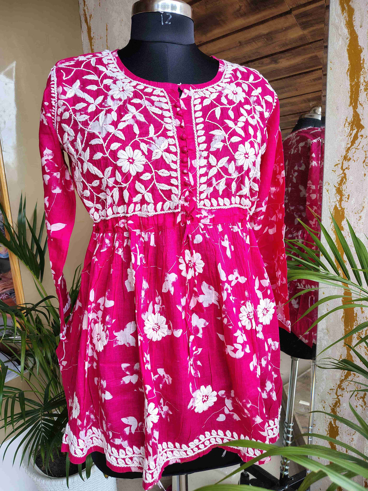Cotton Printed Chikankari Top
