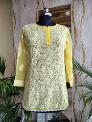 Chiffon Short Kurti Front Full Jaal