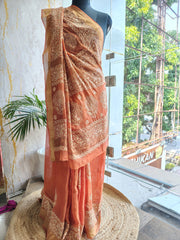 Tissue Silk Chikankari Saree Embellished With Pearls,Cutdana,Sequins