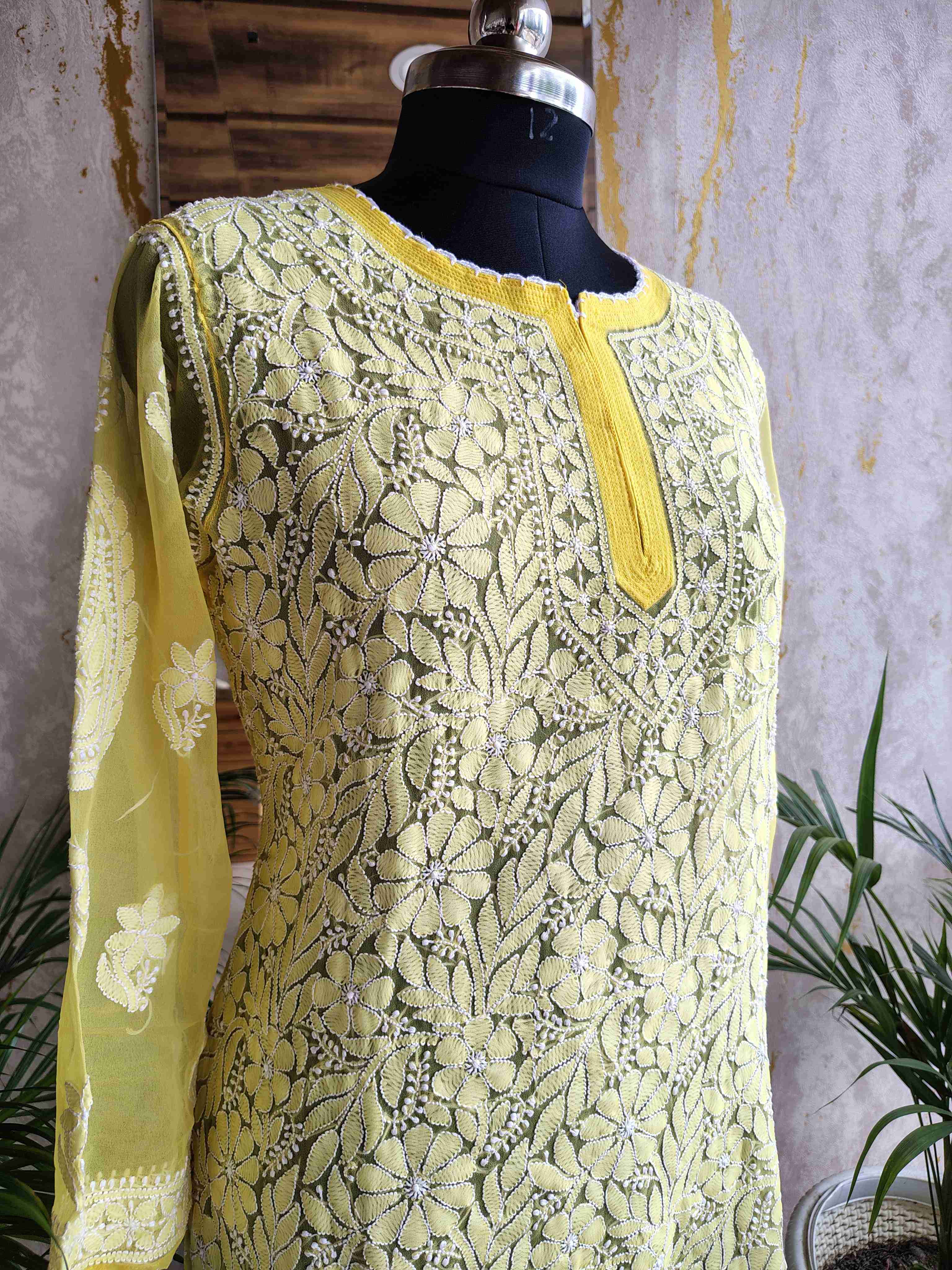 Chiffon Short Kurti Front Full Jaal