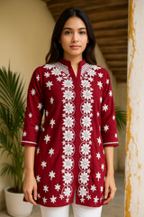 Rayon Chikankari Short kurti
