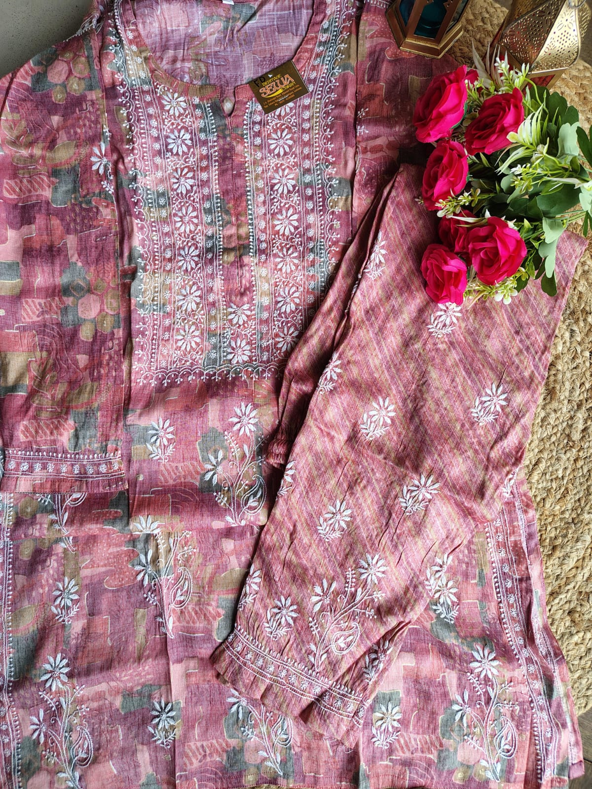 Cotton Printed Chikankari Cordset