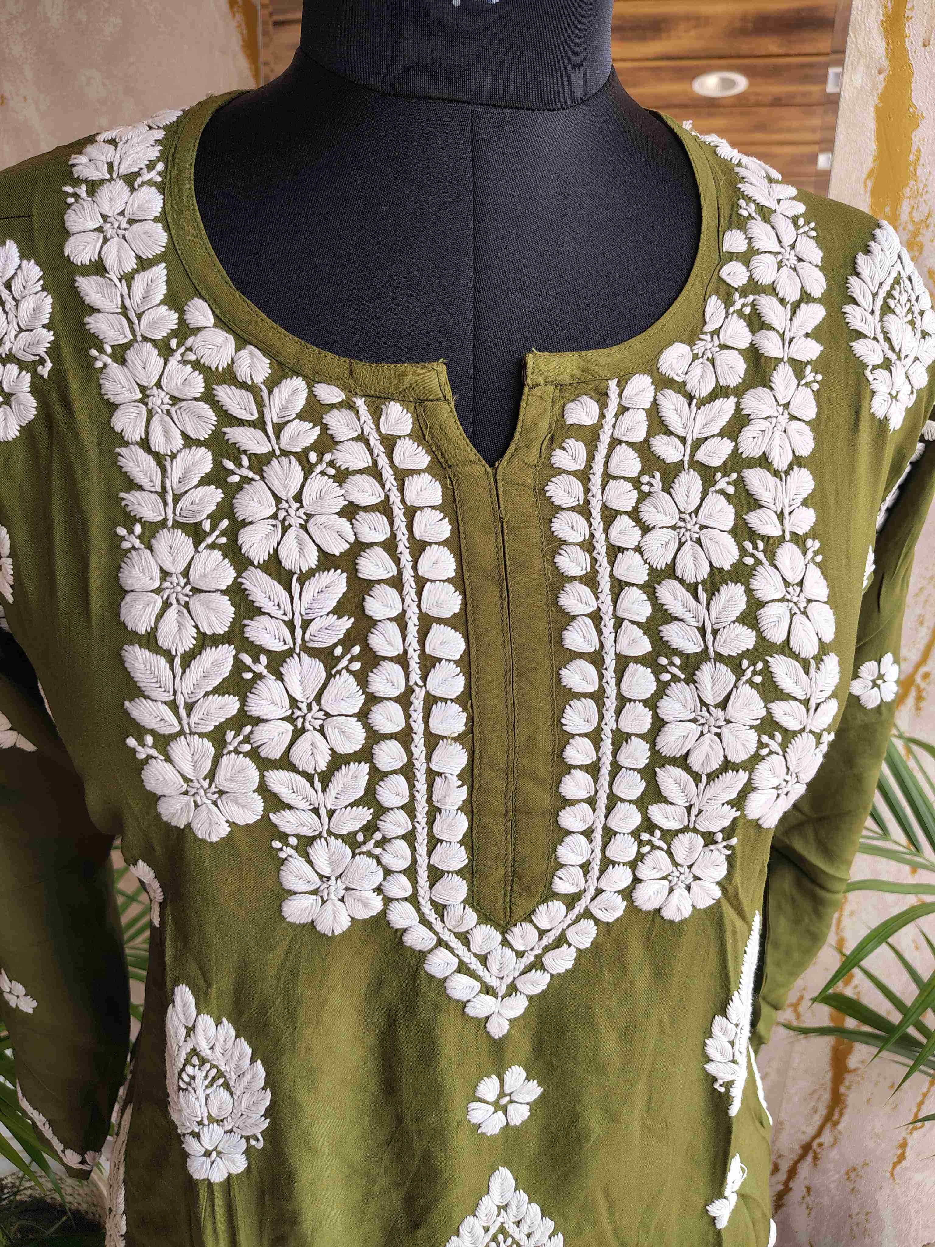 Rayon Chikankari Short Kurti