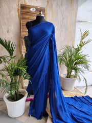 Viscose Georgette Saree Palla Buti Neavy Blue