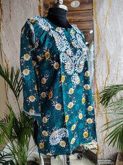 Printed Chikankari Short kurti