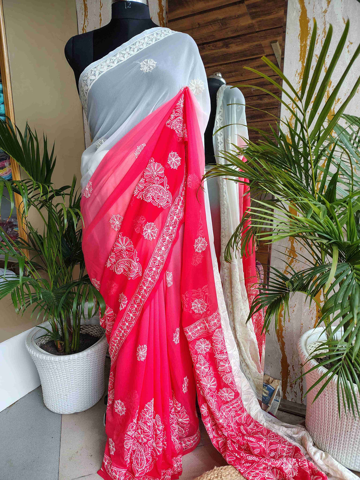 Pure Georgette Ombre Saree