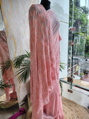 Viscose Georgette Saree Embellished With Pearls, Cutdana, Sequins