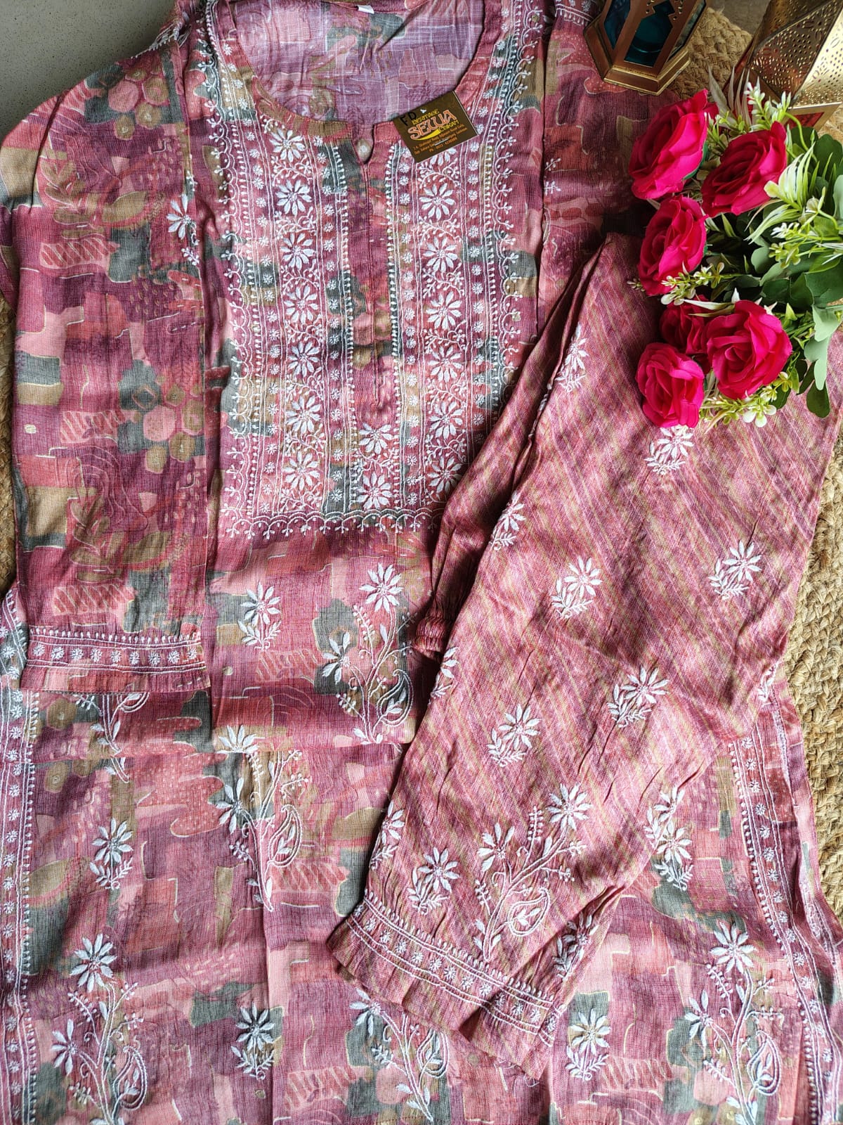 Cotton Printed Chikankari Cordset
